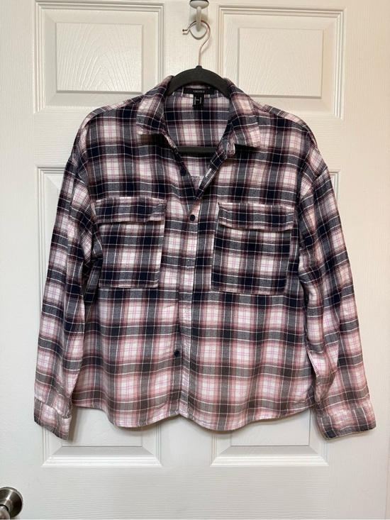Forever 21 Tops - Forever 21 Black and Pink Plaid Button-Down Shirt
